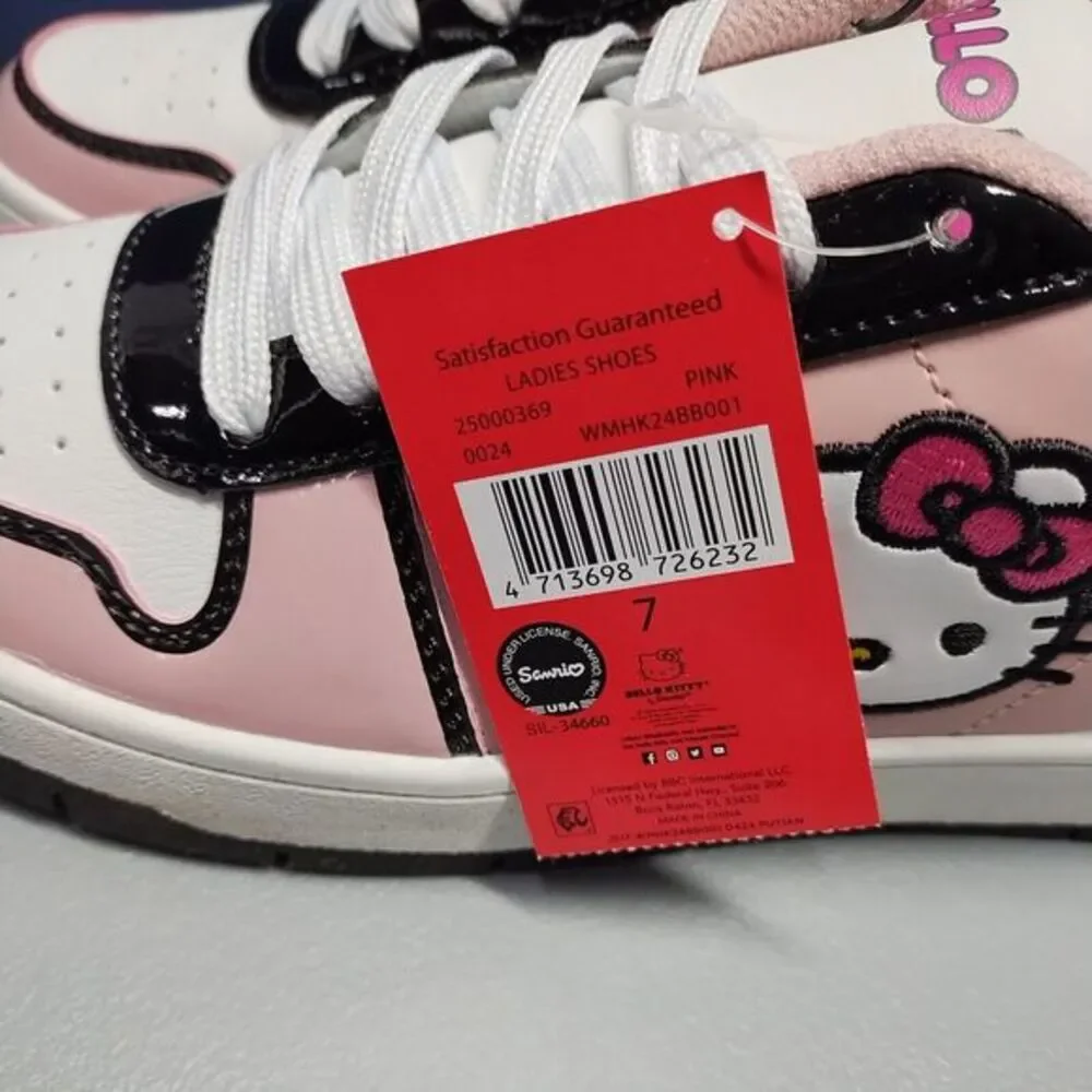 Hello Kitty Sneakers Shoes Womens Sz 7 Pink Comfort Manmade Lace Up WMHK24BB001 - Picture 8 of 15